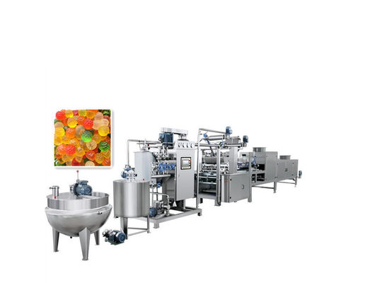 Linha de produção automática de máquinas de doces de borracha de 300 kg/h para fabricação de chupa-chupas de urso