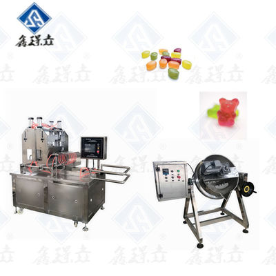 Linha automática de produção de doces de goma de aço inoxidável para chupa-chupas de cores duplas