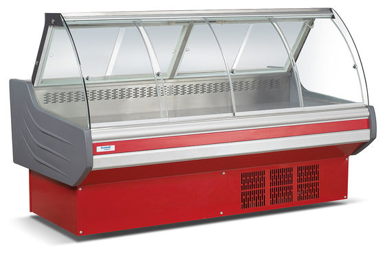 Aço inoxidável 201 Material Deli Cooler para Refrigerador de Exibição de Carne do Supermercado