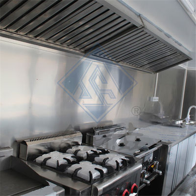 Caminhão de alimentação móvel Industrial Square 250CM com eixos simples/duplos e design bonito