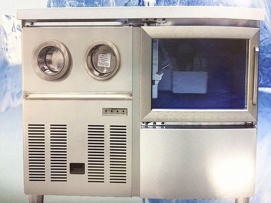 Máquina de fabricação de cubos de gelo comercial 140P de 63 kg/dia com capacidade de armazenamento de gelo de 500 kg