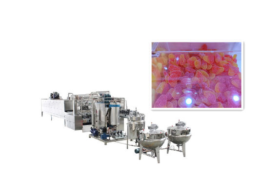 Máquina de fabricação de doces duros industriais de 150 kg/h para produção de caramelos de urso-lollipop