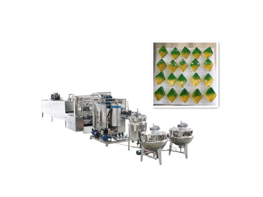 Máquina de fabricação de doces duros industriais de 150 kg/h para produção de caramelos de urso-lollipop