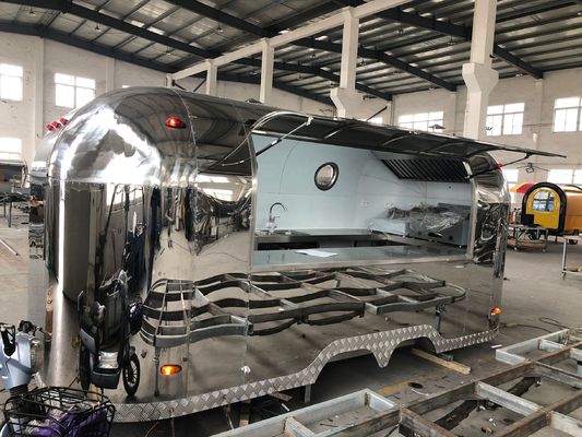 Carrinho de cachorro-quente de roda rodoviária, caminhão de comida móvel, reboque com restaurante totalmente equipado