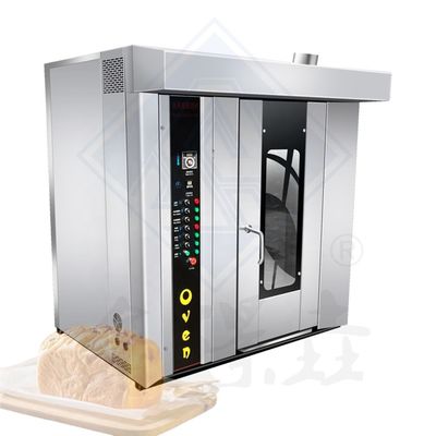 Máquina de panificação de pão Forno elétrico de aço inoxidável com função de cozimento de carrinho rotativo