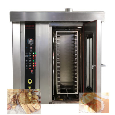 Máquina de fazer pão a gás elétrico diesel com função de vapor 32 bandejas Forno rotativo feito