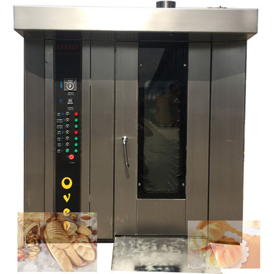 Máquina de fazer pão a gás elétrico diesel com função de vapor 32 bandejas Forno rotativo feito