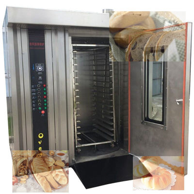 Máquina de fazer pão a gás elétrico diesel com função de vapor 32 bandejas Forno rotativo feito