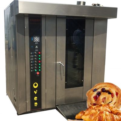 Aço inoxidável comercial 32 bandejas pão bolo padaria forno rotativo para moinho de farinha