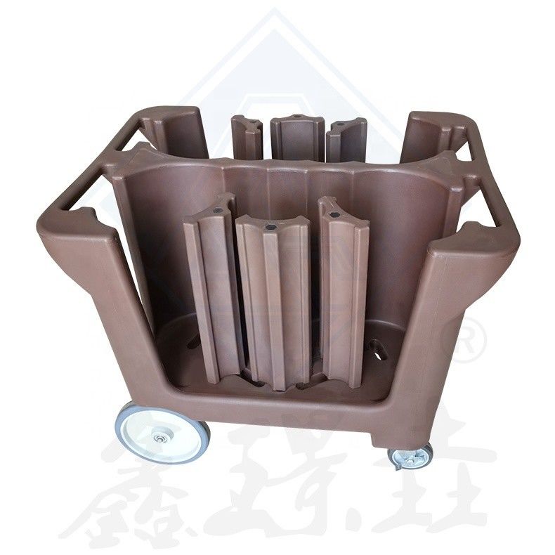 Carrinho de coleta de pratos com placa ajustável Caddy para armazenamento de pratos e conveniência do carrinho