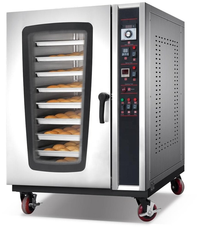 8 bandejas Forno de convecção a gás para paneira de pão Dimensionamento 400 * 600mm Fácil operação