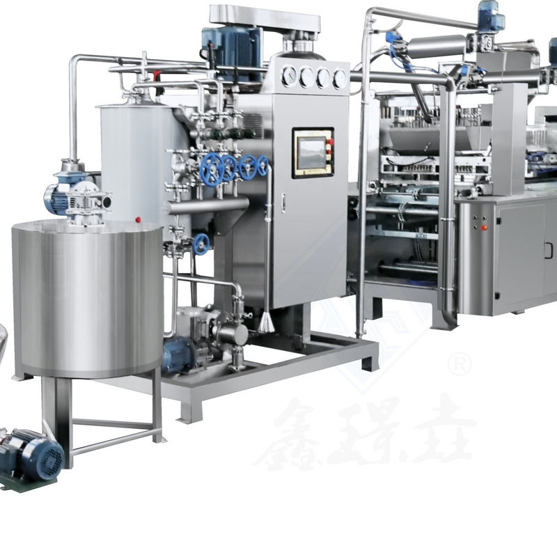 Máquina de fabricação de doces moles e duros totalmente automática com fonte de alimentação de 220 V e função de despejo