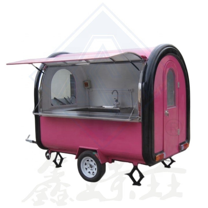 Trailer de fast food totalmente equipado para venda de rua com Onr Fryer e Griddle