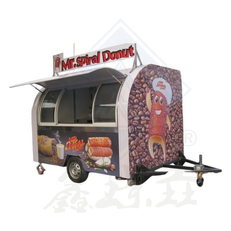Função de máquinas Venda de alimentos Trailers móveis de aço inoxidável 285*200*215