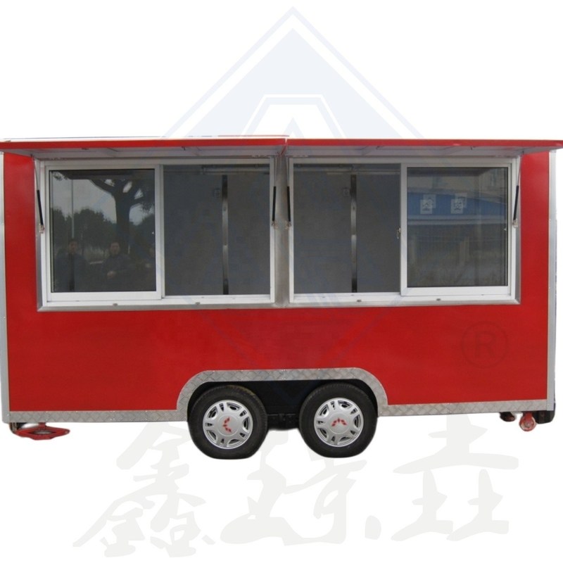 Função de venda de lanches Trailer móvel de venda de alimentos para carro de comida de rua ao ar livre