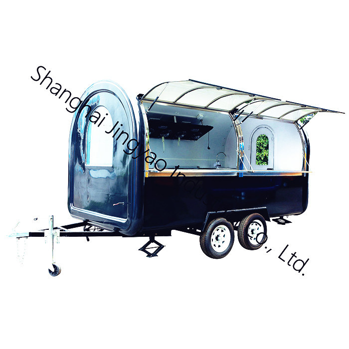 Reboque de fast food de 500 kg/h com carrinho de pipoca e máquina de gelados Taiyaki