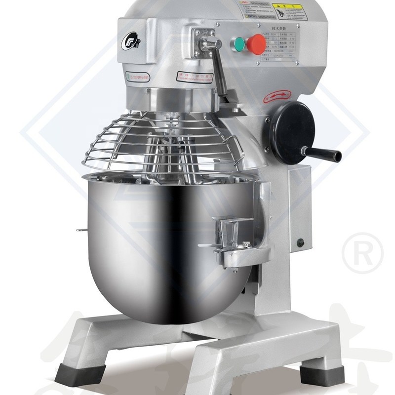 Máquina de mistura de cozinha industrial com recipiente de aço inoxidável e anexo para pasta