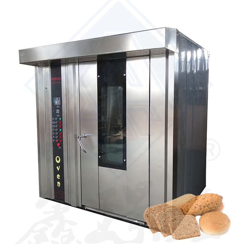 Forno de Forno de Forno Multifuntcional Grande 16/32/64 Placa de Ar Quente Fornos rotativos a diesel para padaria