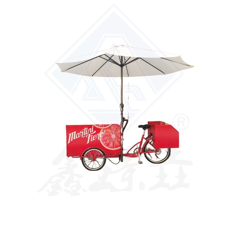 Longo Período de Utilização Leite Chá Sucos Bebidas Carrinho de Bicicleta para Snack Food Carrinho de Alimentos Móveis