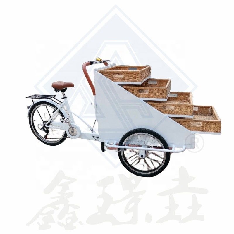 Material Pré-fabricado farinha 150kg Triciclo Pão Vending Bike para Hot Dog Food e Café Chá