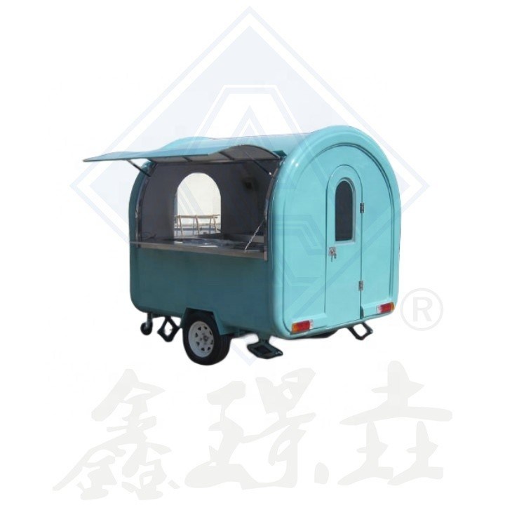 Função de venda de lanches Carrinhos comerciais de alimentos personalizados para vendas móveis de café e lanches