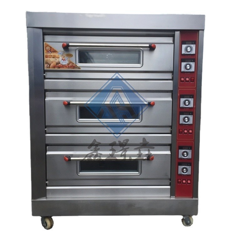 3 Deck 6 Trays 9 Trays Proofer Forno de gas deck para cozimento de leite em forno de pizza comercial