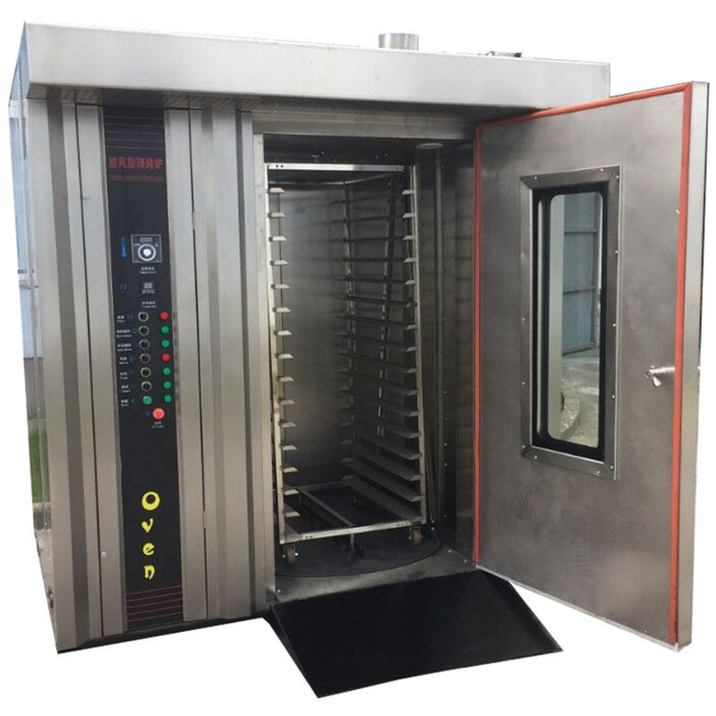 32/64 Caixas Forno rotativo a gás eléctrico para pão Biscoitos Biscoitos Frango Matéria-prima Nozes