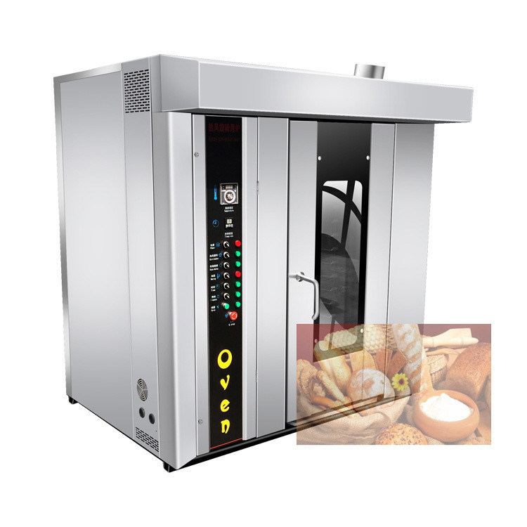 Forno de Forno de Forno 32 Rotativo Industrial de Gás Elétrico Biscoito Bolo Pão Forno de Forno Totalmente Automático