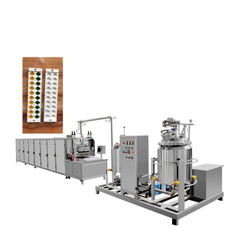 Linha de produção automática de máquinas de doces de borracha de 300 kg/h para fabricação de chupa-chupas de urso