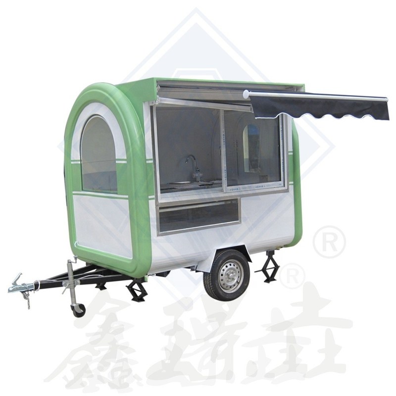 Caminhão de alimentação móvel de eixo único de 250 cm personalizado com carrinho de reboque de serviço de alimentação