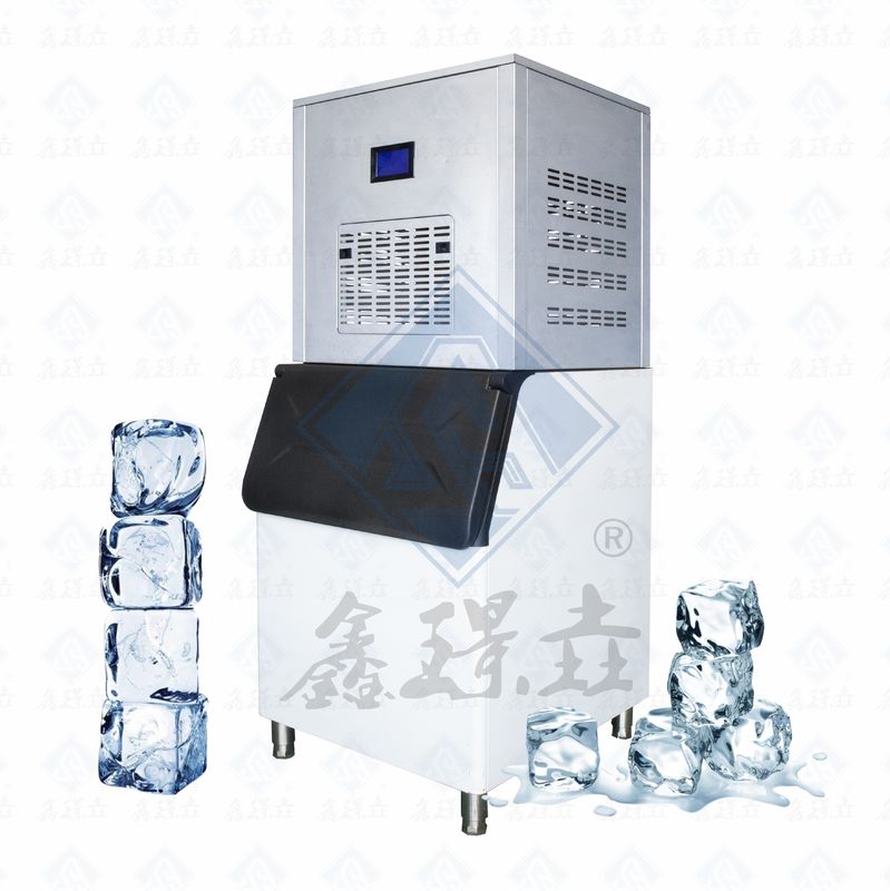 Sanyo Compressor Alimentado Cubo de aço inoxidável fabricante de gelo para produção rápida de gelo